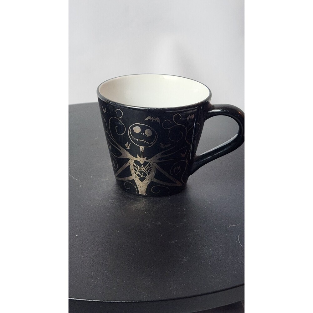 DISNEY NIGHTMARE BEFORE CHRISTMAS JACK SKELLINGTON BLACK GOLD CERAMIC MUG CUP